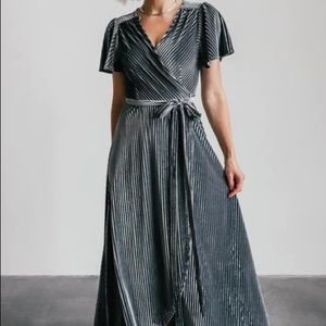 Baltic Born Andi Ribbed Velvet Wrap Dress